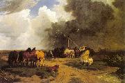 Lotz, Karoly Stud in a Thunderstorm China oil painting reproduction